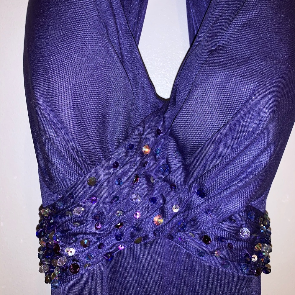 Purple Backless Strappy Prom Dress!
